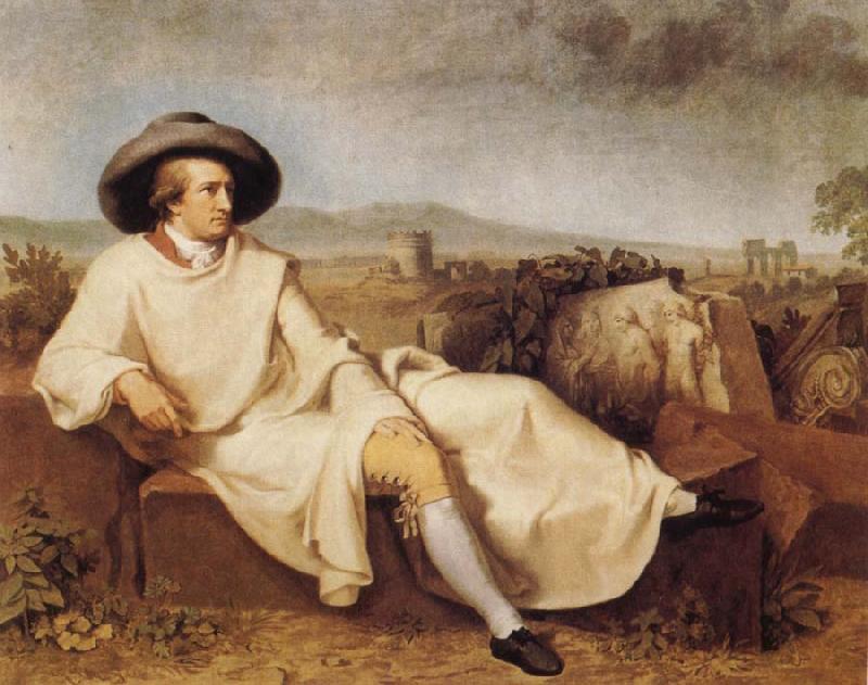 TISCHBEIN, Johann Heinrich Wilhelm Goethe in the Roman Campagna France oil painting art